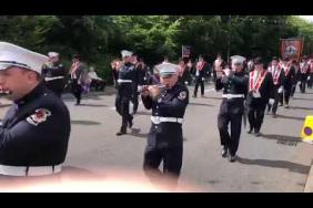 One of many flute bands making their to the Dungannon field