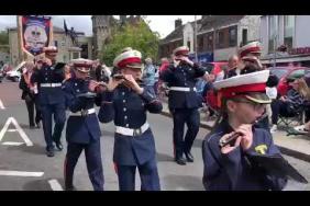 Parading through Dungannon’s market square