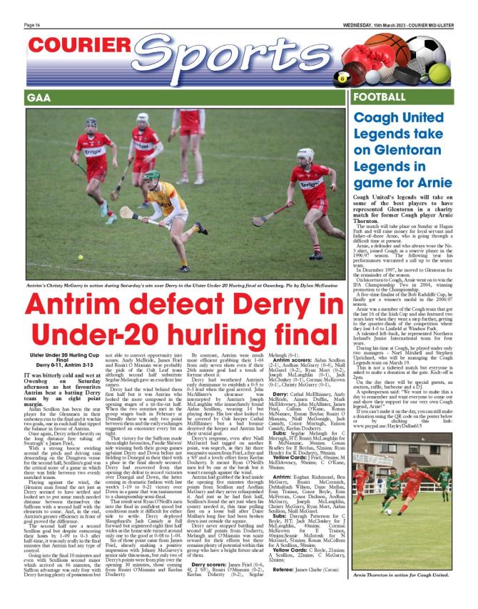 Making the sport headlines in this week's MidUlster Courier Alpha