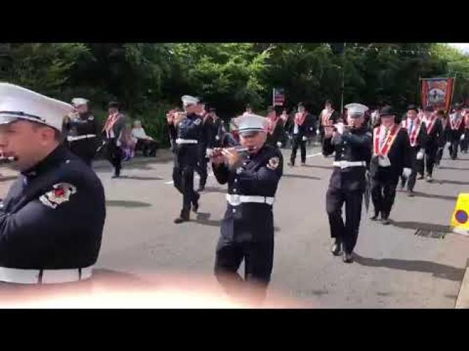 One of many flute bands making their to the Dungannon field