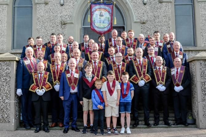  Apprentice Boys  parade  Dungannon before heading off to Londonderry