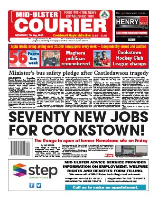 This week's Mid-Ulster Courier... in your shops now!!