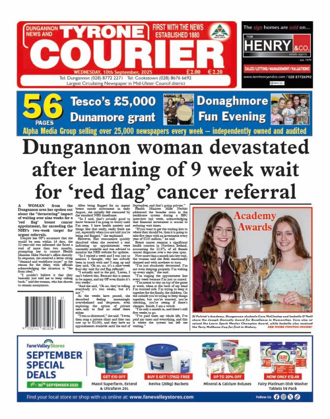 This week's top-selling Tyrone Courier... 