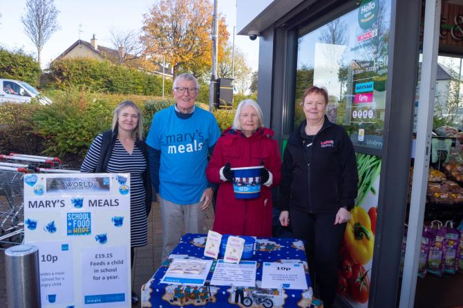 Mary's Meals Cookstown raises £1,267.59 with help of two local  Spar stores!