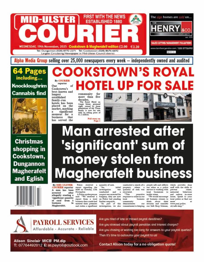 This week's local Mid-Ulster Courier...