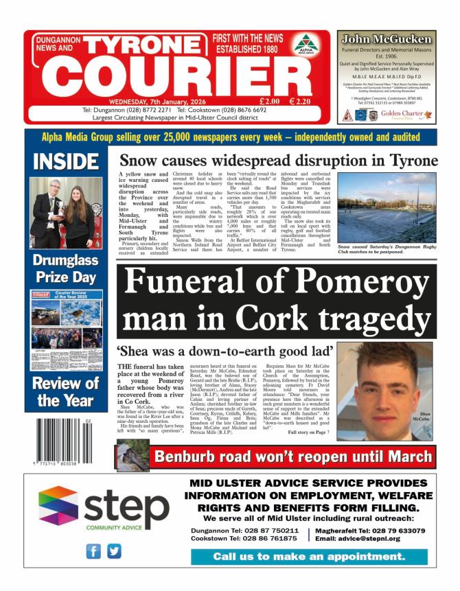 This week's top-selling Tyrone Courier newspaper...