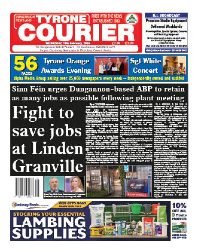 This week's Tyrone Courier... out Tuesday morning...
