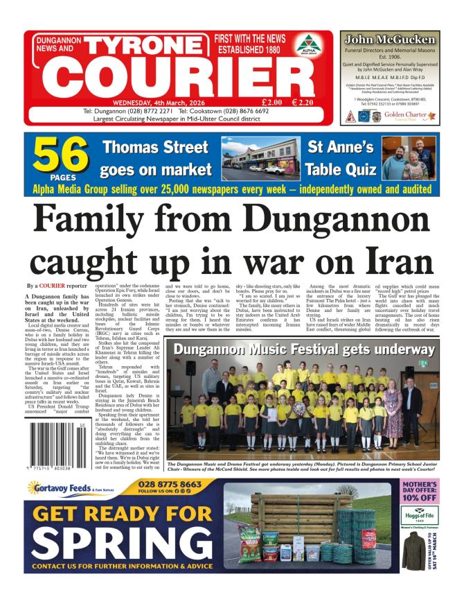 This week's Tyrone Courier... out Tuesday morning...